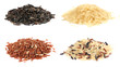 Various kinds of rice on white background Various kinds of rice on white background