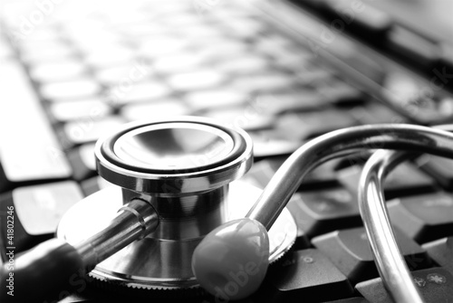 Photo: stethoscope and keyboard stethoscope and keyboard
