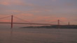 Lisbon bridge boats time lapse sunset Lisbon bridge boats time lapse sunset