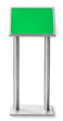 Blank green sign on white.