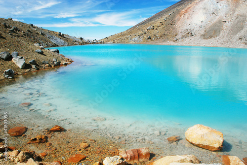 Photo: Emerald lakes, Tongariro national park, New Zealand Emerald lakes, Tongariro national park, New Zealand