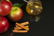 Honey, fresh apples and cinnamon.