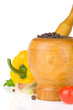 food vegetable ingredients and mortar with pestle food vegetable ingredients and mortar with pestle