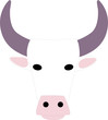 white cow isolated on white background