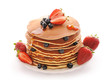 Pancakes with strawberry and blueberries Pancakes with strawberry and blueberries
