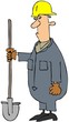 Construction Man Holding A Shovel
