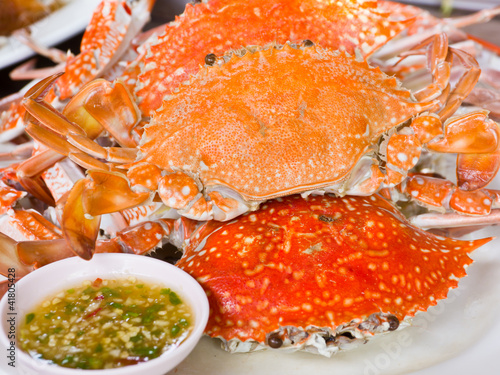 Photo: Steamed Blue swimming crab Steamed Blue swimming crab
