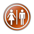 Orange Glossy Button "Restrooms"