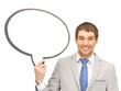 smiling businessman with blank text bubble