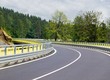 Asphalt twisty mountain road in hills in Slovakia