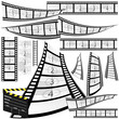 film strip and movie clipper vector