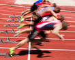 Sprintstart in Bewegungsunschärfe