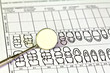 Dental tools and equipment on dental chart