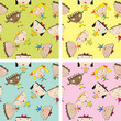 Set of children pattern with kids