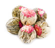 floral blooming  tea balls isolated on white