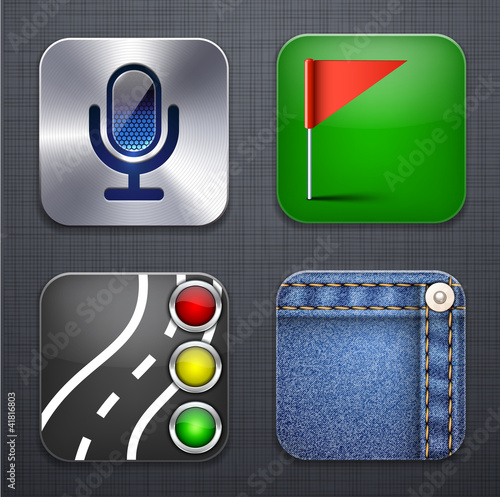 Vector: Square modern app icons. Square modern app icons.