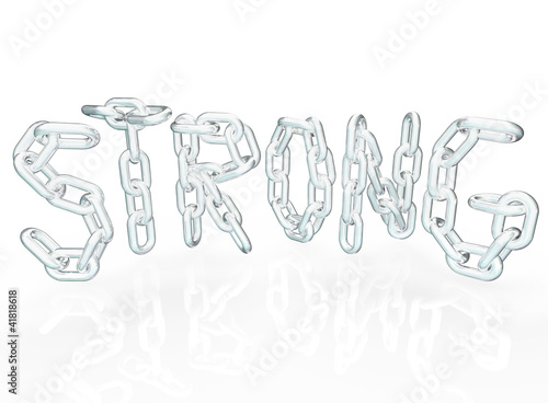 Photo: Strong Chain Link Word Letters Metal Chains Strong Chain Link Word Letters Metal Chains
