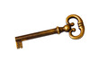 Closeup image of old key on white background
