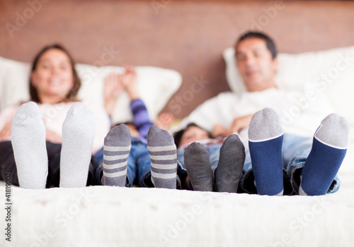 Photo: Family in bed Family in bed