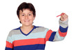 Adorable boy with a red pencil Adorable boy with a red pencil