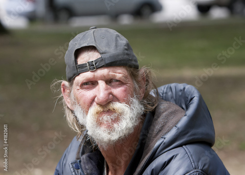 Photo: Homeless man outdoors Homeless man outdoors