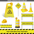 Set of Under construction signs