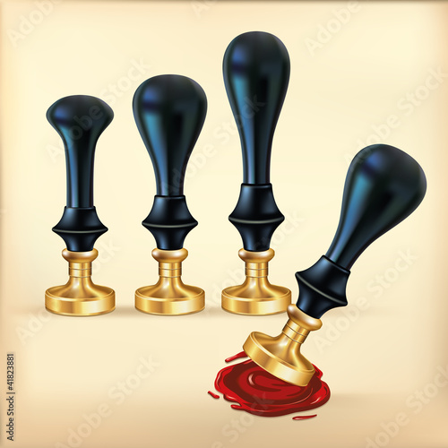 Vector: Set of Wax seals and Red stamp. Set of Wax seals and Red stamp.