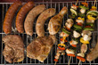 Closeup of fried burgers
