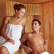Schönes Paar in Sauna