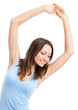 Young woman exercising, isolated Young woman exercising, isolated