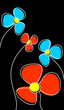 Flowers on a black background. Flowers on a black background.