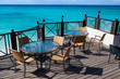 restaurant tables with sea view
