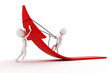 3d man pushing an arrow 3d man pushing an arrow