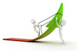 3d man pushing an arrow 3d man pushing an arrow