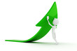 3d man pushing an arrow 3d man pushing an arrow