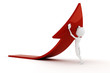 3d man pushing an arrow 3d man pushing an arrow