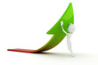 3d man pushing an arrow 3d man pushing an arrow