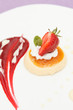 italian panna cotta dessert with strawberry