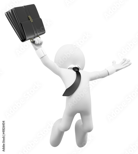 Illustration: 3d business white people. Business success 3d business white people. Business success