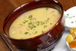 Chicken creamy soup with croutons Chicken creamy soup with croutons