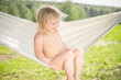 Adorable baby swing in hammock