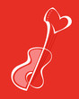 Guitar with heart shape