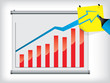 Chart on wall completed with notepaper Chart on wall completed with notepaper