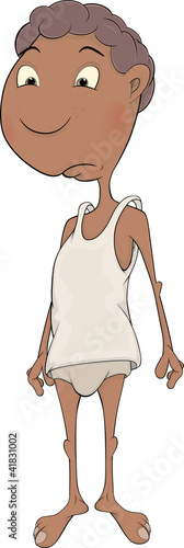 Vector: African American boy. Cartoon African American boy. Cartoon
