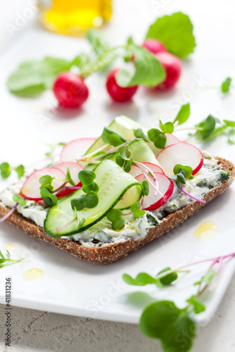 Photo: Wholemeal sandwiches with vegetables Wholemeal sandwiches with vegetables