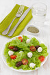 salad with cheese mozzarella on the plate