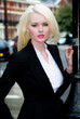 Beautiful young blonde woman in street Beautiful young blonde woman in street