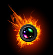 Burning the camera lens