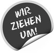 TF-Sticker rund curl unten WIR ZIEHEN UM!