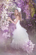 portrait of a bride with a bouquet of lilacs portrait of a bride with a bouquet of lilacs